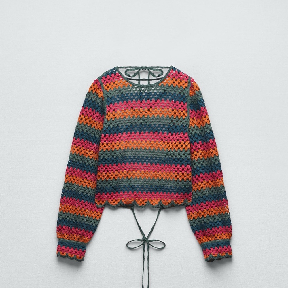 Zara top! Open back and crochet. Never been worn!!